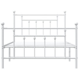 Berkfield Metal Bed Frame With Headboard And Footboard White 107X203 Cm - thumbnail 6