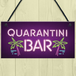 Red Ocean Novelty Quarantine Bar Signs And Plaques Quarantini Gift Bar Decor Man Cave Gifts - thumbnail 2