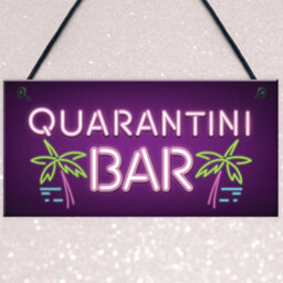 Red Ocean Novelty Quarantine Bar Signs And Plaques Quarantini Gift Bar Decor Man Cave Gifts - thumbnail 3
