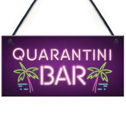 Red Ocean Novelty Quarantine Bar Signs And Plaques Quarantini Gift Bar Decor Man Cave Gifts - thumbnail 1