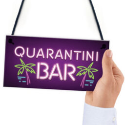 Red Ocean Novelty Quarantine Bar Signs And Plaques Quarantini Gift Bar Decor Man Cave Gifts - thumbnail 6