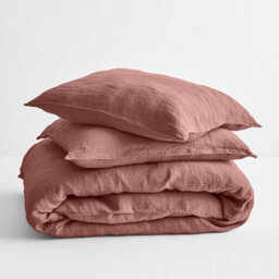 Where Saints Go Ltd Duvet Cover & Pillowcase Set - Terracotta Orange - Washed Cotton - King - thumbnail 7