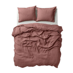 Where Saints Go Ltd Duvet Cover & Pillowcase Set - Terracotta Orange - Washed Cotton - King - thumbnail 8