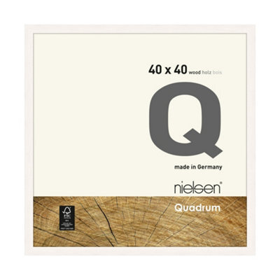 Nielsen Quadrum 40 X 40Cm Matt White Wooden Picture Frame With Float Glass And Push/turn Clips - image 1