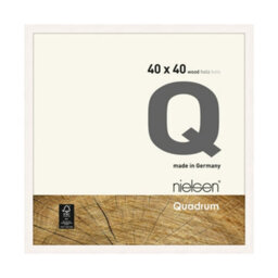 Nielsen Quadrum 40 X 40Cm Matt White Wooden Picture Frame With Float Glass And Push/turn Clips