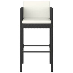 Walplus Bar Stools 4 Pcs With Cushions Black Poly Rattan - thumbnail 4