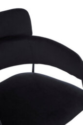 Orsina Black Velvet Dining Chair,compact Lounge Chair, Velvet Upholstered Kitchen Chair,bedroom Decorative Chair - thumbnail 4
