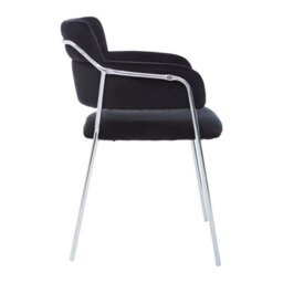 Orsina Black Velvet Dining Chair,compact Lounge Chair, Velvet Upholstered Kitchen Chair,bedroom Decorative Chair - thumbnail 3