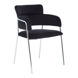 Orsina Black Velvet Dining Chair,compact Lounge Chair, Velvet Upholstered Kitchen Chair,bedroom Decorative Chair