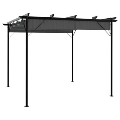 Pergola With Retractable Roof Anthracite 3X3 M Steel 180 G/ma - image 1