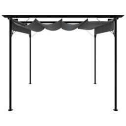Pergola With Retractable Roof Anthracite 3X3 M Steel 180 G/ma - thumbnail 2