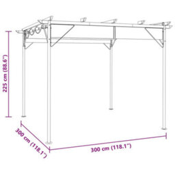 Pergola With Retractable Roof Anthracite 3X3 M Steel 180 G/ma - thumbnail 6
