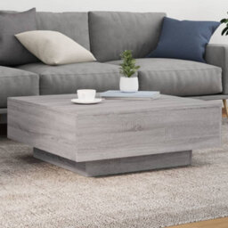 Berkfield Coffee Table With Led Lights Grey Sonoma 80X80X31 Cm - thumbnail 1