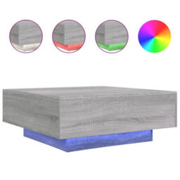 Berkfield Coffee Table With Led Lights Grey Sonoma 80X80X31 Cm - thumbnail 2