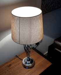 K Living Compton Chrome Table Lamp And Shade - thumbnail 3