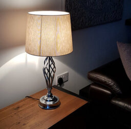 K Living Compton Chrome Table Lamp And Shade - thumbnail 2