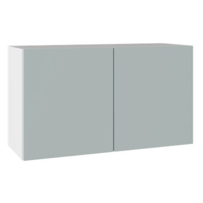 Kitchen Kit Aquamarine Supermatt Slab Door Double Extractor Wall Mounted Unit Cabinet Soft Close Flatpack - 800X455mm