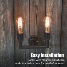 Industrial 2 Way Wall Lights 20mm Conduit Pipe Modern Dual Bulb Design Wall Scone E27 Lamp Holder Fitting Wall Lamp Fixture - thumbnail 6