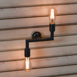Industrial 2 Way Wall Lights 20mm Conduit Pipe Modern Dual Bulb Design Wall Scone E27 Lamp Holder Fitting Wall Lamp Fixture - thumbnail 2