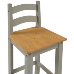 Mercers Furniture Corona Grey Bistro Table And 2 Barstools Kitchen Dining Solid Wood Mexican Pine Wooden Tall High Breakfast Bar - thumbnail 3