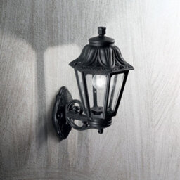 Ideal Lux Luminosa Anna 1 Light Outdoor Flush Wall Lantern Black Ip44, E27 - thumbnail 2