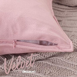 Deconovo Set Of 2 Soft Crushed Velvet Cushion Covers With Invisible Zipper 50Cm X 50Cm Light Pink - thumbnail 4
