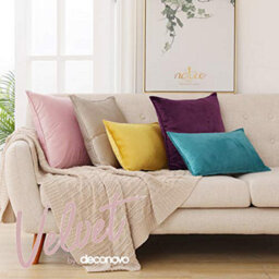 Deconovo Set Of 2 Soft Crushed Velvet Cushion Covers With Invisible Zipper 50Cm X 50Cm Light Pink - thumbnail 3