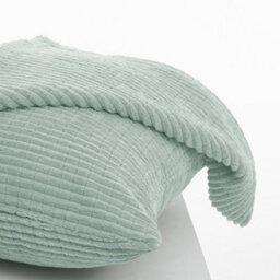 Deconovo Set Of 2 Corduroy Cushion Covers 55Cm X 55Cm, 22X22 Inches Grid Square Pillowcases For Seats(Mint Green, 2 Pieces) - thumbnail 5