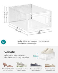 Songmics Shoe Boxes, Pack Of 15 Stackable Shoe Storage Organisers, Foldable And Versatile For Sneakers - thumbnail 6