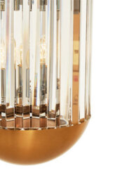 Orsina Capsule 6 Bulb Pendant Light, Metal Frame With Crystal Panels, Contemporary Minimalist Ceiling Light - thumbnail 5