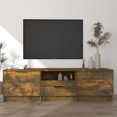 Walplus Tv Cabinet Smoked Oak 140X35X40 Cm Engineered Wood - image 1