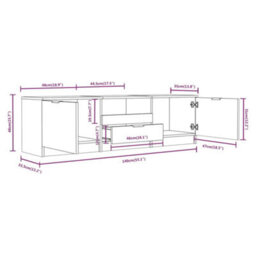 Walplus Tv Cabinet Smoked Oak 140X35X40 Cm Engineered Wood - thumbnail 7