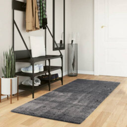 Berkfield Rug Huarte Short Pile Soft And Washable Anthracite 80X200 Cm - thumbnail 1