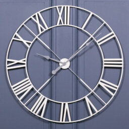 Large Vintage Cream Distressed Twist Frame Wall Clock With Grey Hands - thumbnail 1