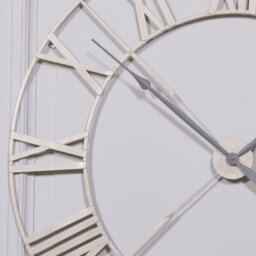 Large Vintage Cream Distressed Twist Frame Wall Clock With Grey Hands - thumbnail 5