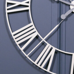 Large Vintage Cream Distressed Twist Frame Wall Clock With Grey Hands - thumbnail 3