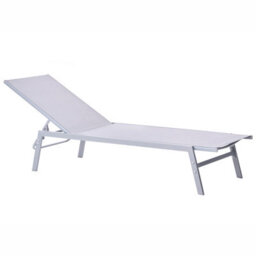 Beliani Sun Lounger Noli Reclining Metal Grey - thumbnail 4