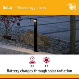 Paulmann 94249 Ryse Solar Bollard Light Led Outdoor Luminaire Incl. 1X1.2 Watt Anthracite Plastic 3000 K Warm White - thumbnail 5