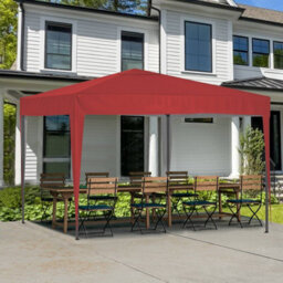 Birchtree Waterproof 3M X 3M Heavy Duty Pop Up Gazebo Marquee Garden Awning Party Tent Canopy 600D Polyester Steel Frame Red - thumbnail 2