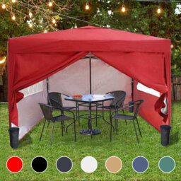 Birchtree Waterproof 3M X 3M Heavy Duty Pop Up Gazebo Marquee Garden Awning Party Tent Canopy 600D Polyester Steel Frame Red - thumbnail 1
