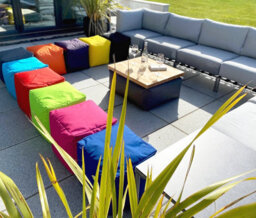 Beautiful Beanbags Beanbag Cube Footstool - Water-Resistant Bean Bag Pouffe For Indoor Or Outdoor Use - Red - thumbnail 5