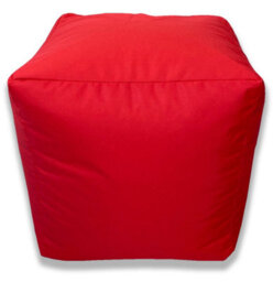 Beautiful Beanbags Beanbag Cube Footstool - Water-Resistant Bean Bag Pouffe For Indoor Or Outdoor Use - Red - thumbnail 8