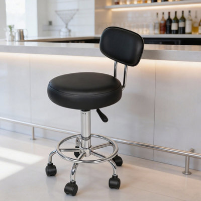 Levede Swivel Drafting Chair Round Rolling Stool Leather Height Adjustable - image 1