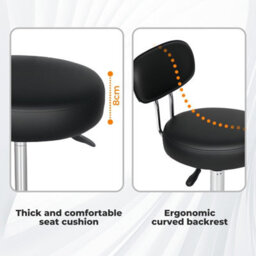 Levede Swivel Drafting Chair Round Rolling Stool Leather Height Adjustable - thumbnail 6