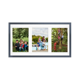 AK Frames 40X20Cm Dark Grey Sleek Multi Photo Frame With White Mount - Holds 3 Apertures (3X) 6X4 Photos - thumbnail 1