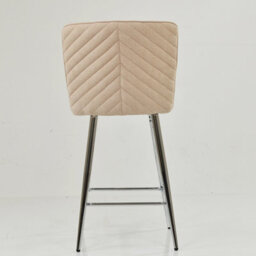 Lakeland Furniture Padstow Natural Cream Fabric Chrome Fixed Base Bar Stool - thumbnail 5