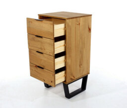 Core Products 4 Drawer Narrow Chest Of Drawers - Antique Waxed Pine, H90.3Cm X W45.0Cm X D39.5Cm - thumbnail 6