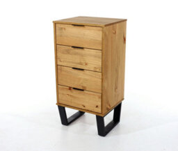 Core Products 4 Drawer Narrow Chest Of Drawers - Antique Waxed Pine, H90.3Cm X W45.0Cm X D39.5Cm - thumbnail 4
