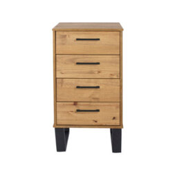 Core Products 4 Drawer Narrow Chest Of Drawers - Antique Waxed Pine, H90.3Cm X W45.0Cm X D39.5Cm - thumbnail 1