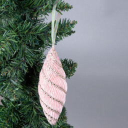 Shatchi 15Cm Nut Shape Bauble Baby Pink - Christmas Hanging Decoration - thumbnail 5